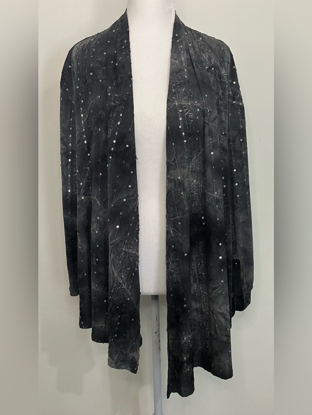 Sami & Jo Knit Cardigan XL Black Embroidered Whimsy Gothic Fairy Witch Dark